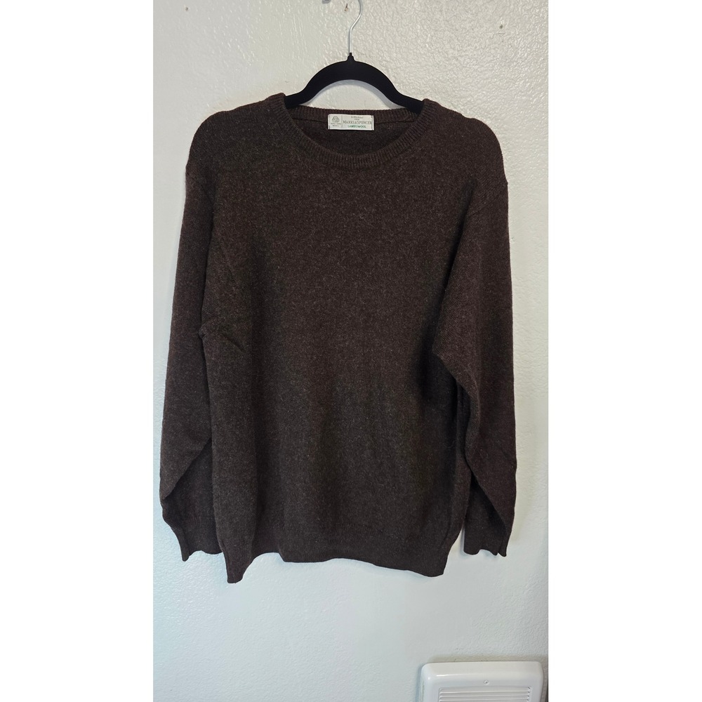 St Michael Marks & Spencer Lambswool Sweater Mens Medium Brown Excellent